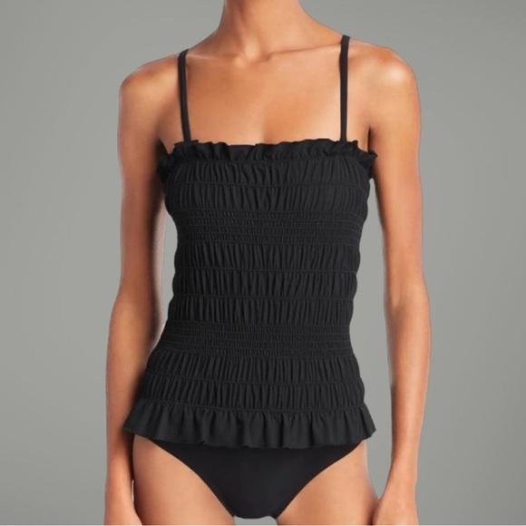 Tory Burch woman’s size medium Costa Black Smocked swimsuit - Picture 1 of 11